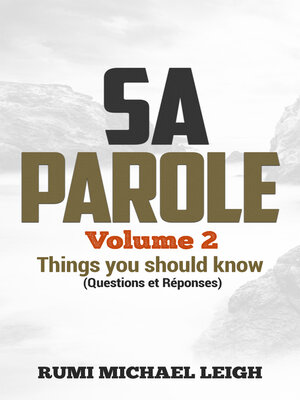 cover image of SA PAROLE "Volume 2"